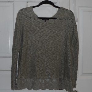 Olivia Sky Sage Green Sweater with Lace Bottom-Size S